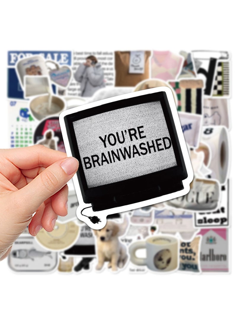 إيهوم 57 قطعة ملصقات كورية بسيطة، دفاتر لابتوب، أكواب ماء، زخرفة غلاف آيباد وهاتف، ملصقات مقاومة للماء. - Image 5