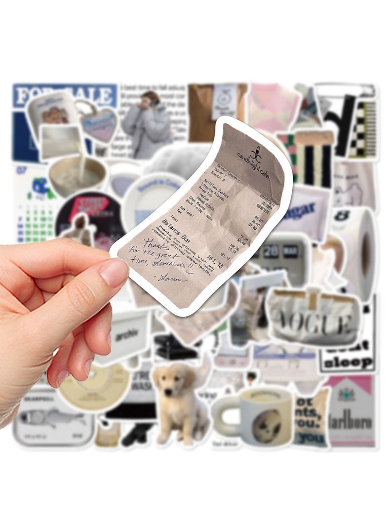 إيهوم 57 قطعة ملصقات كورية بسيطة، دفاتر لابتوب، أكواب ماء، زخرفة غلاف آيباد وهاتف، ملصقات مقاومة للماء. - Image 4