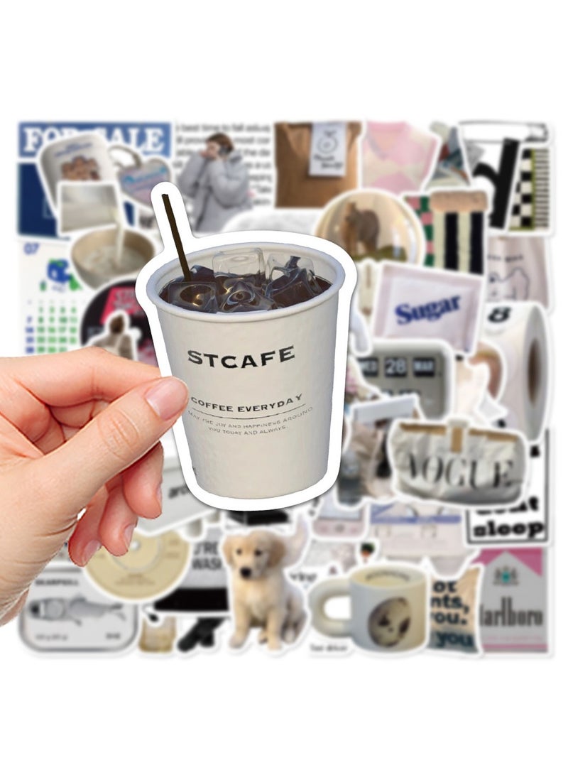 إيهوم 57 قطعة ملصقات كورية بسيطة، دفاتر لابتوب، أكواب ماء، زخرفة غلاف آيباد وهاتف، ملصقات مقاومة للماء. - Image 3