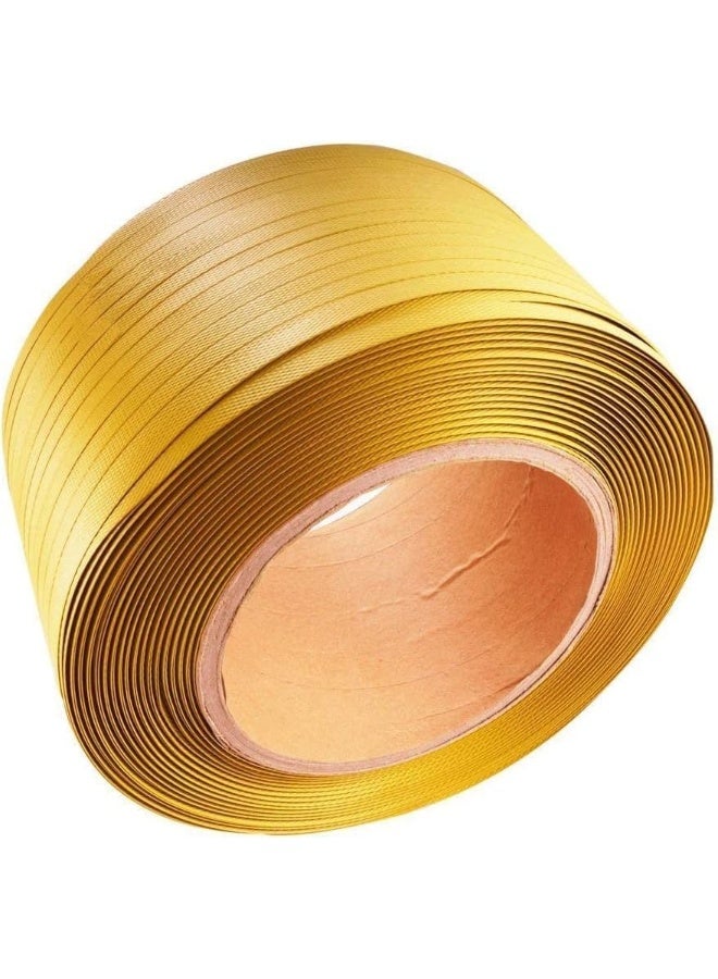HASANAT ESSENTIALS Hasanat Essentials Polypropylene Heavy Duty Hand Grade Strapping, 4.5-5kgs/11Lbs, 15mm/0.5in, Yellow  - Image 2