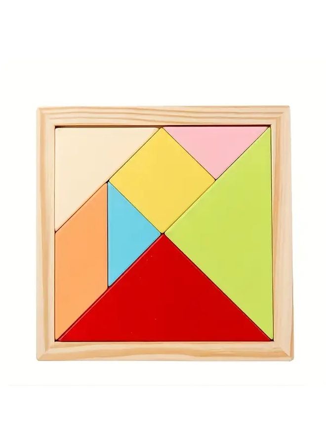 لغز تانغرام تحدي العقل لعبة سفر مع حلول لعبة ذكاء تعليمية هدية - Image 1