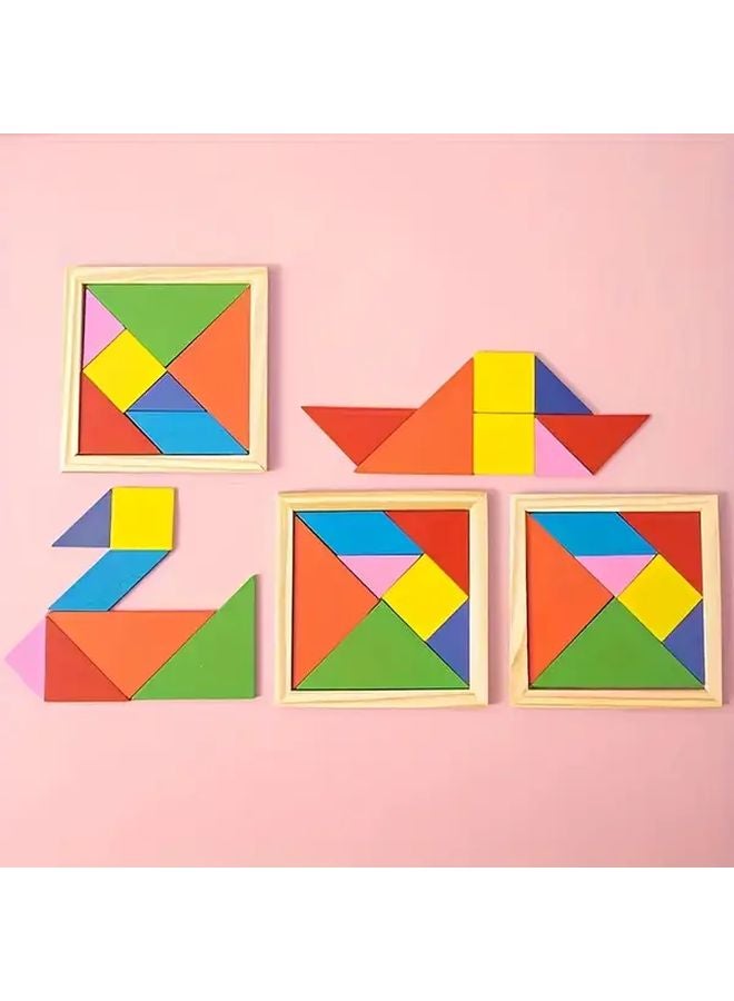 لغز تانغرام تحدي العقل لعبة سفر مع حلول لعبة ذكاء تعليمية هدية - Image 5