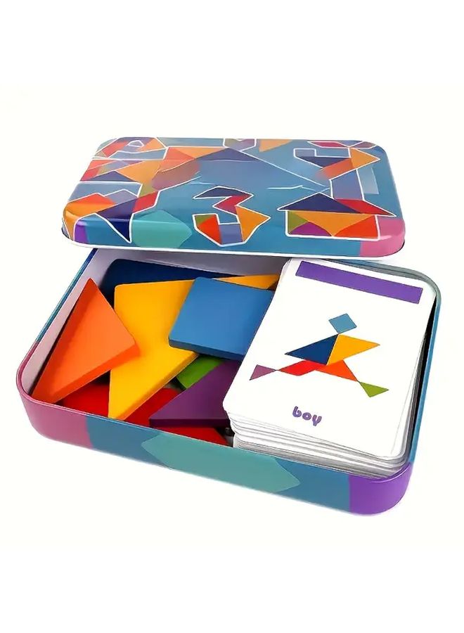 لغز تانغرام تحدي العقل لعبة سفر مع حلول لعبة ذكاء تعليمية هدية - Image 4