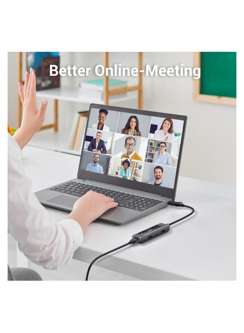 Captaintech USB C Hub Adapter Port, Multiport USB C Docking Station Dongle, 3.0 & 2.0 Card Reader Ethernet Type USB C Dock Splitter, for Laptop Mac MacBook Pro Air PC HP - Image 4