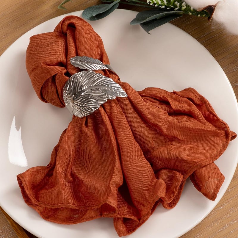 MLMC 24 Pack Terracotta Cheesecloth Napkins Boho Rustic Gauze Cloth Napkins Washable 21x21 for Wedding Birthday Anniversary Dinner Decor - Image 1