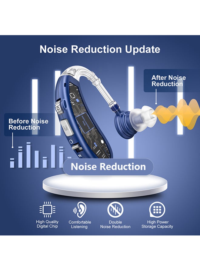 Chixing Rechargeable Hearing Aid for Seniors Adults with Noise Cancelling, 16-Channel Digital Invisible Hearing Aids Amplifier with Volume Control - Image 3