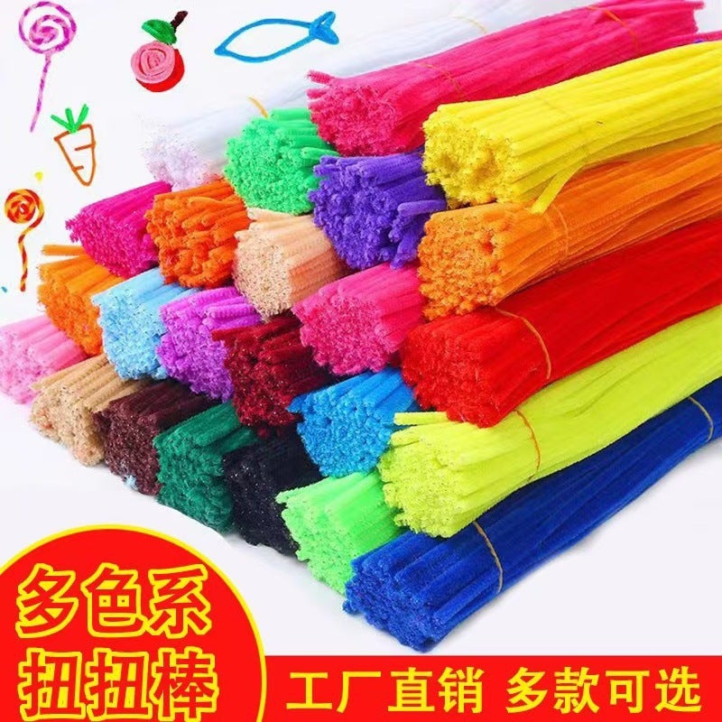 Cyber Celebrant Encryption Twist Bar Children'S Handmade Diy Material Macaron Flower Bundle Plush Toy Folding Bar - Image 2