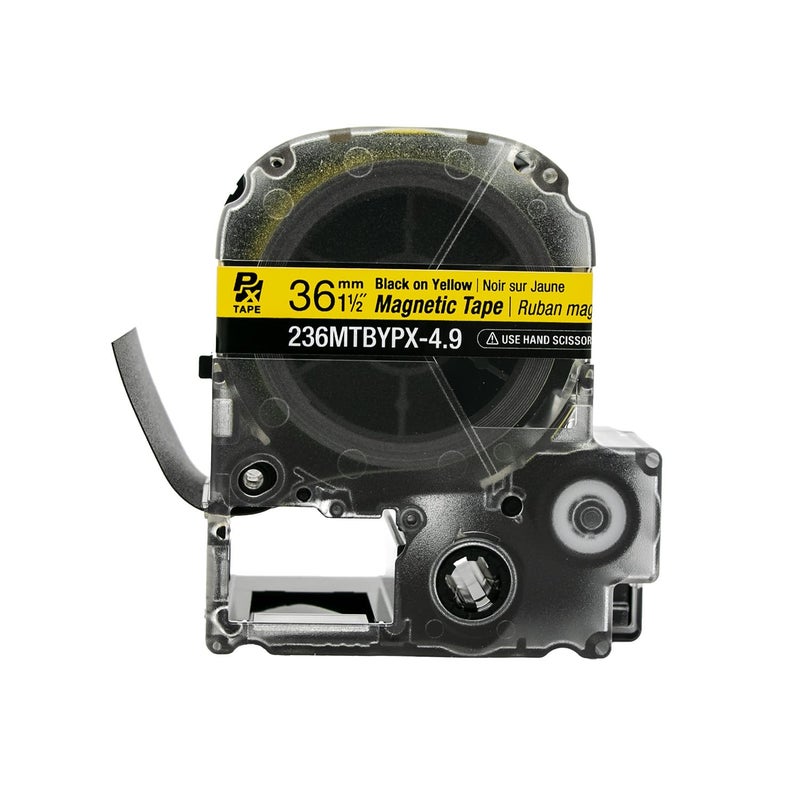 LABELWORKS Epson LABELWORKS 236MTBYPX-4.9 Genuine Magnetic Tape Cartridge - Black on Yellow Magnet Label Maker Tape - 1.5" (36MM) Wide, 4.9 ft, Yellow - Image 4