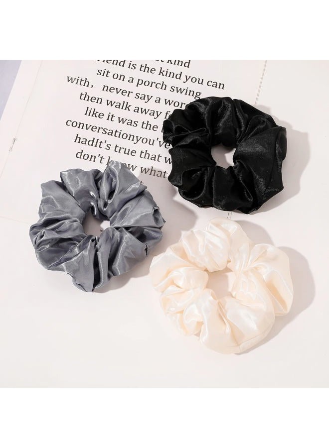 Ivyu Scrunchies Hair Ties for Girls Women Elastics Bands Ponytail Holder Pack of Neutral Hair Accessories Big Large Scrunchie Cute Hairties for Thick Hair - Image 5