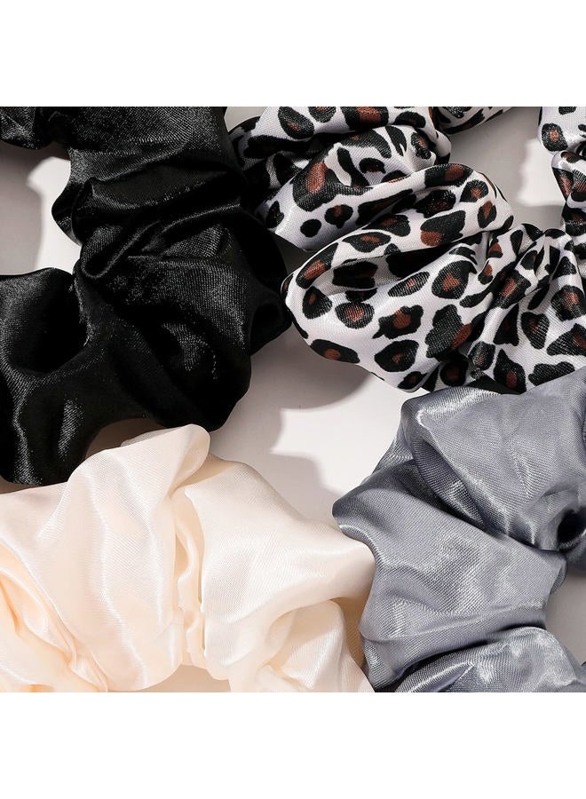 Ivyu Scrunchies Hair Ties for Girls Women Elastics Bands Ponytail Holder Pack of Neutral Hair Accessories Big Large Scrunchie Cute Hairties for Thick Hair - Image 4