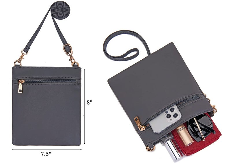 Idesort Large Crossbody Bags Ladies Shoulder Handbags Purse and Wallet Set for Women Totes Hobo Purses DarkGrey - Image 3