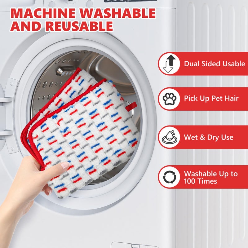 ILAVCOOL منصات MOP الألياف الدقيقة متوافقة مع O-cedar promist max spray mop mop reglable تعبئة وسادات mop استبدال وسادات الألياف الدقيقة الكثيفة منصات الجافة الرطبة تستخدم الجوانب المزدوجة لتنظيف الأرضية (حزمة 6) - Image 4