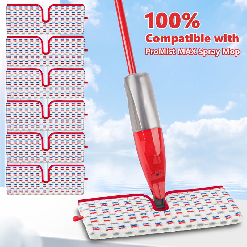 ILAVCOOL منصات MOP الألياف الدقيقة متوافقة مع O-cedar promist max spray mop mop reglable تعبئة وسادات mop استبدال وسادات الألياف الدقيقة الكثيفة منصات الجافة الرطبة تستخدم الجوانب المزدوجة لتنظيف الأرضية (حزمة 6) - Image 2