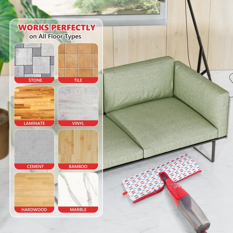 ILAVCOOL منصات MOP الألياف الدقيقة متوافقة مع O-cedar promist max spray mop mop reglable تعبئة وسادات mop استبدال وسادات الألياف الدقيقة الكثيفة منصات الجافة الرطبة تستخدم الجوانب المزدوجة لتنظيف الأرضية (حزمة 6) - Image 5