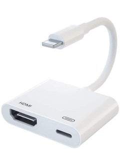 Lightning to HDMI Adapter Screen Connector with Charging Port for iPhone White