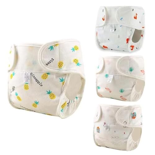 JIZHI 4 Pcs Reborn Baby Doll Diapers Reusable for 17-24 Inch Babydolls, Dolls Underwear Washable Dolls Diapers with Cute Patterns for Lifelike Reborn Baby Doll Accessories - Image 1