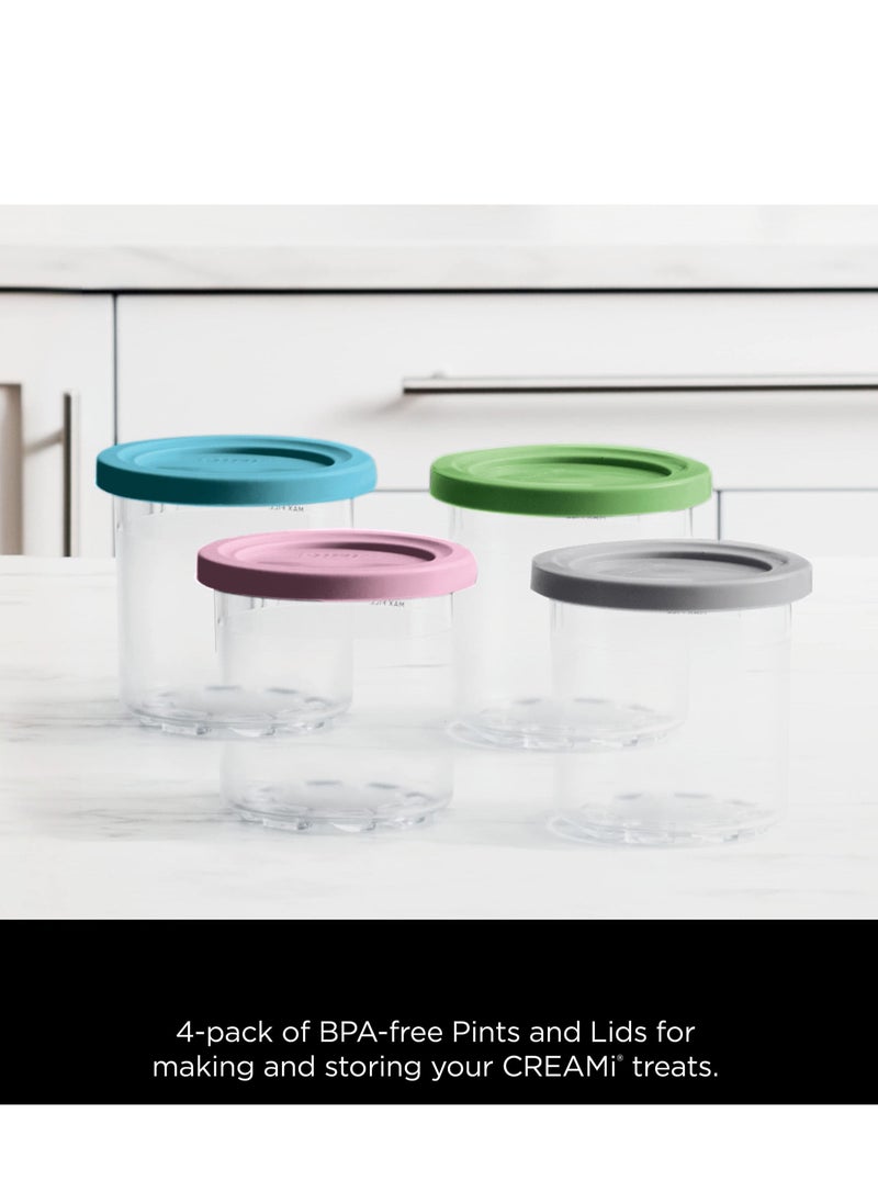 Excefore - Ice Cream Containers with Silicone Lids, Compatible with NC299AMZ & NC300s Series & Creami Ice Cream Makers, BPA-Free & Dishwasher Safe, 0.55L Each(Clear/Grey/Lime/Pink/Acqua) - Image 1