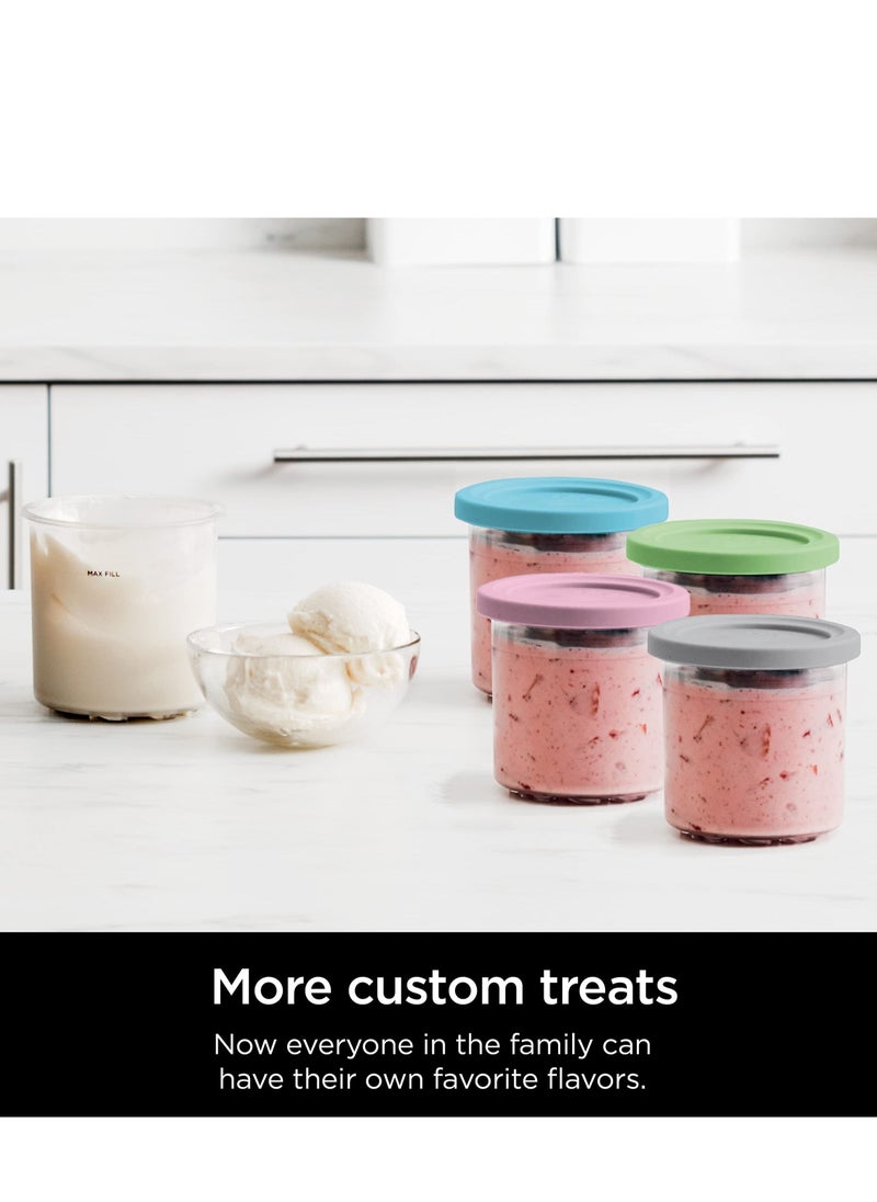 Excefore - Ice Cream Containers with Silicone Lids, Compatible with NC299AMZ & NC300s Series & Creami Ice Cream Makers, BPA-Free & Dishwasher Safe, 0.55L Each(Clear/Grey/Lime/Pink/Acqua) - Image 1