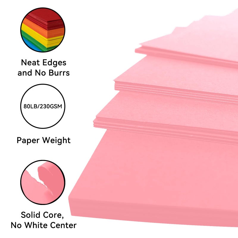 Bonmiy 25Sheets Light Pink Cardstock Paper, 8.5 x 11 Card stock for Cricut, Thick Construction Paper for Card Making, Scrapbooking, Craft 90 lb / 250 gsm (Light Pink)â€¦ - Image 2