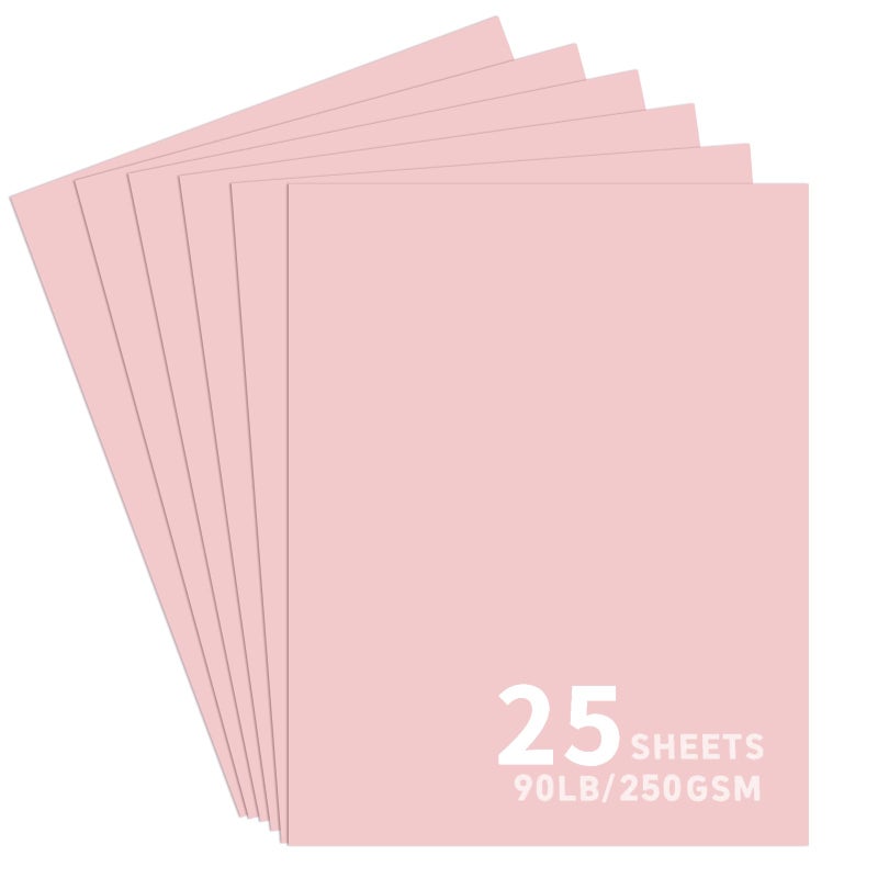 Bonmiy 25Sheets Light Pink Cardstock Paper, 8.5 x 11 Card stock for Cricut, Thick Construction Paper for Card Making, Scrapbooking, Craft 90 lb / 250 gsm (Light Pink)â€¦ - Image 1