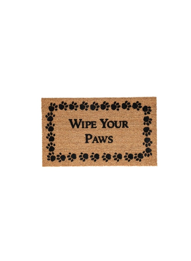 Wipe Your Paws Printed Door Mat Brown and Black 18 x 30 Inch 31801