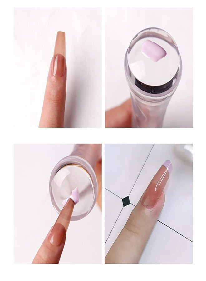 GSHLLO 2 Sets Rectangle Clear Silicone Nail Art Stamper with Scraper Nail Stamping Jelly Manicure Tools for DIY Nail Deco - Image 4