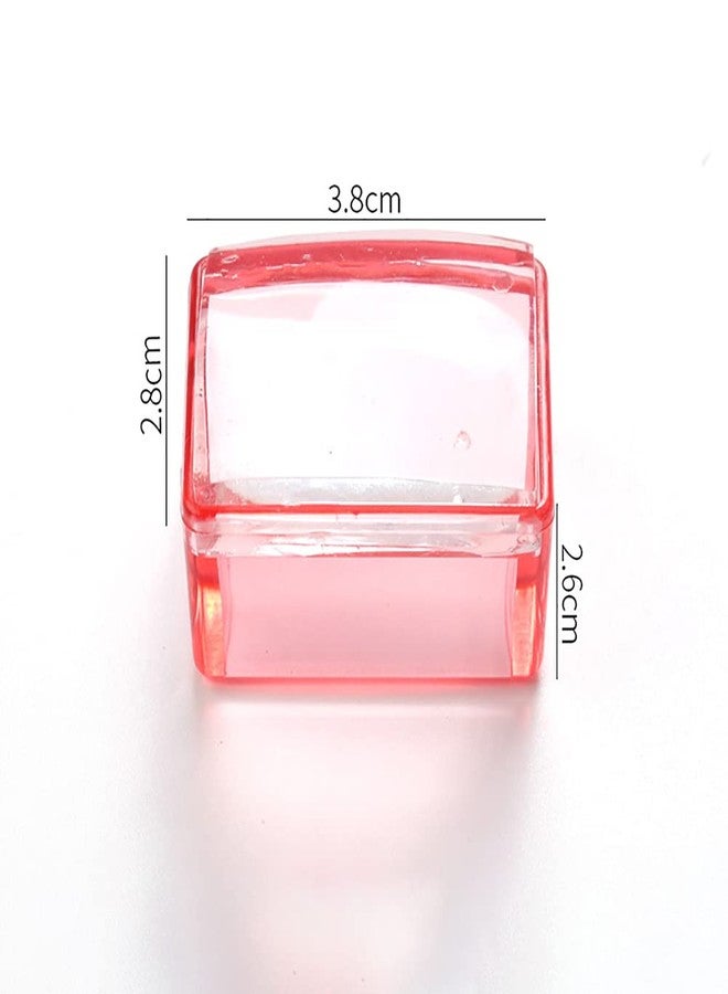 GSHLLO 2 Sets Rectangle Clear Silicone Nail Art Stamper with Scraper Nail Stamping Jelly Manicure Tools for DIY Nail Deco - Image 3