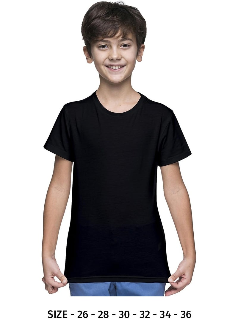 يانيك تيشيرت قطن للأطفال بياقة دائرية – خفيف الوزن ومناسب للاستخدام اليومي