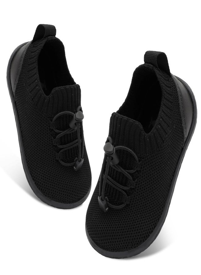 FEETCITY Flexible Baby Sneakers Boys Girls Baby First Walking Shoes Breathable Toddler Slip On Sneakers Black - Image 1