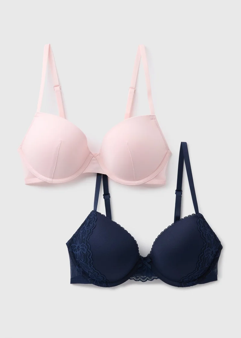 Matalan 2 Pack Multicolour Plunge Bras
