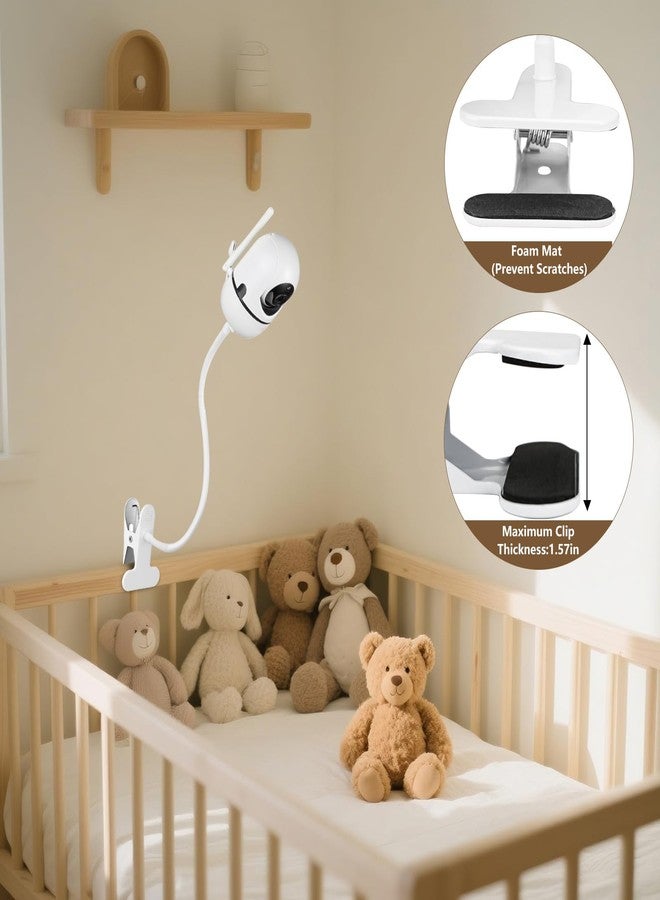 GAHOGA Baby Monitor Clip Mount for HelloBaby HB6550/HB6560/HB6148/HB6240//HB66/HB6339, ANMEATE SM935E – Adjustable Clamp Baby Camera Holder Stand, No Drilling, Flexible Mount for Cribs, Desks, and Shelves - Image 4