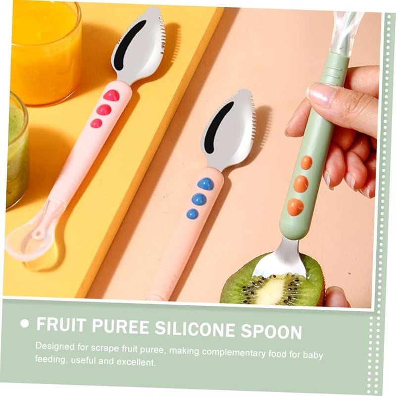 Soft Silicone Double Head Baby Food Spoon with Storage Box Training Utensil - Image 4