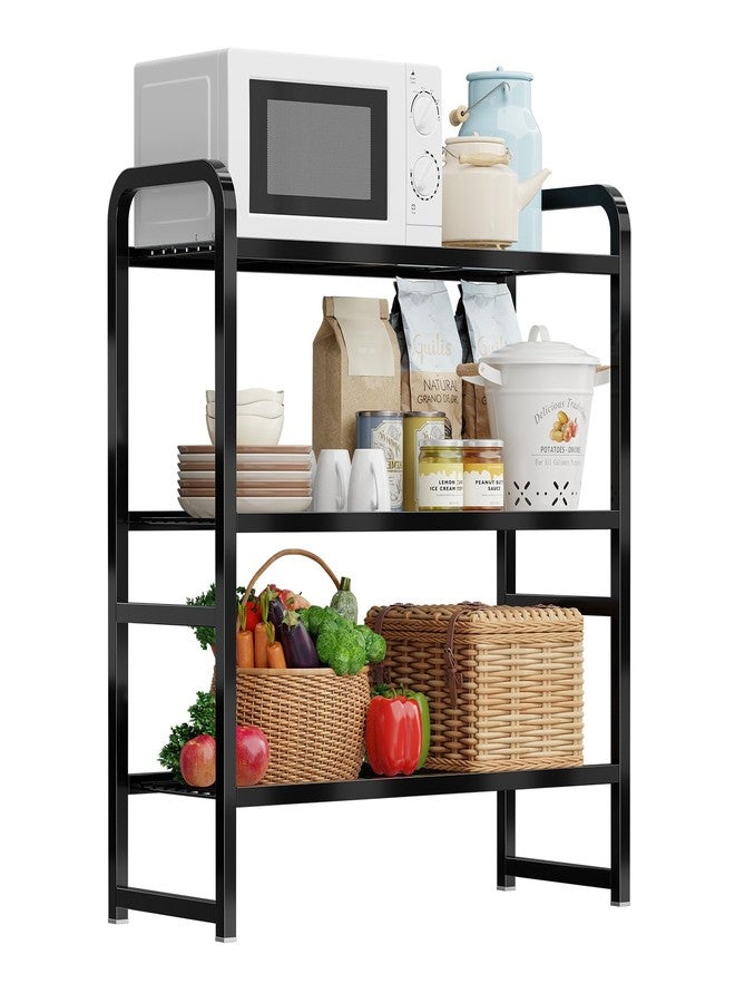 MWQ 3 Tier Simple Shelf Organizer for Indoor Outdoor, Waterproof Heavy Duty Steel Shelving Unit Plant Stand for Living Room Bathroom Balcony Garden, Easy Assemble, Pitch Black - Image 2
