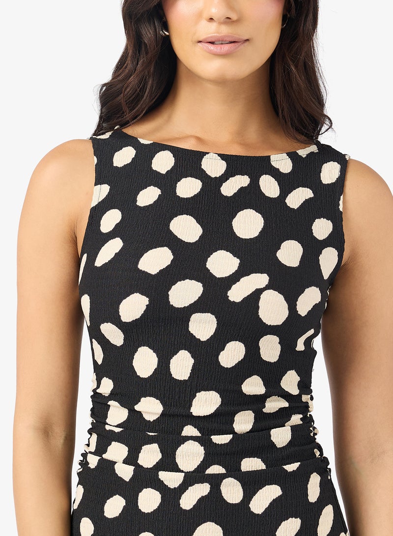 فيرو مودا فستان ماكسي مطبوع بأكمام قصيرة - Image 3