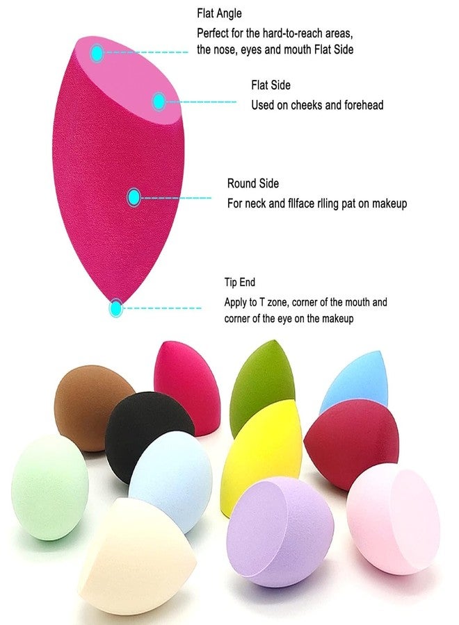 Keli Makeup Sponge, 10 Pcs Makeup Sponges Blender Set Beauty Cosmetic Foundation Blending Applicator Puff, Flawless for Liquid Cream & Powder (Multicolor) - Image 4