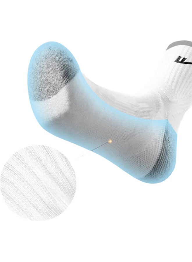 Pull Back Warrior Sports Socks (3 Pairs), Basketball Socks For Men, Sweat-Absorbing, Anti-Slip, Breathable, Comfortable Men'S Socks, Running Accessories, Women'S Mid-Calf Socks - Image 3