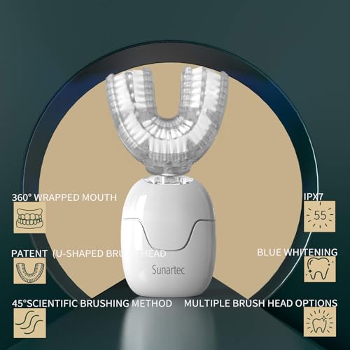Sunartec 360° U-Shaped Automatic Sonic Toothbrush for Adults, Suitable for People with Limited Mobility Original Newupgrade Electric Toothbrushes, Multiple Brush Heads Options,IPX7 Waterproof - Image 2