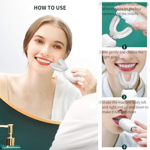 Sunartec 360° U-Shaped Automatic Sonic Toothbrush for Adults, Suitable for People with Limited Mobility Original Newupgrade Electric Toothbrushes, Multiple Brush Heads Options,IPX7 Waterproof - Image 3