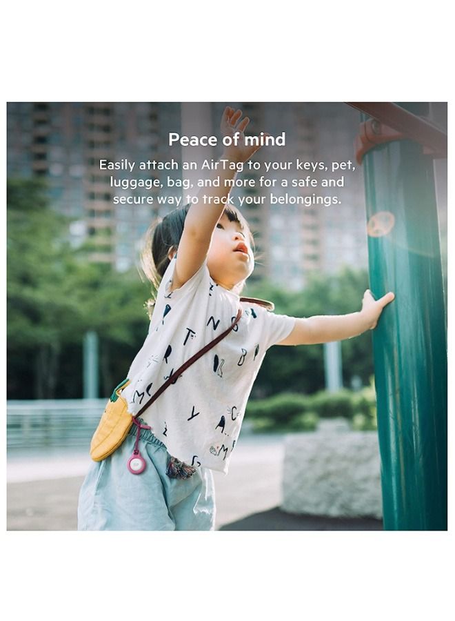 Pink Protection Case Cover for Apple Airtag, 360 Fully Body Anti Scratch Waterproof AirTag Protective Shell with Keychain, Dog Collar Keys Buckle Holder with Braided Rope - Image 4