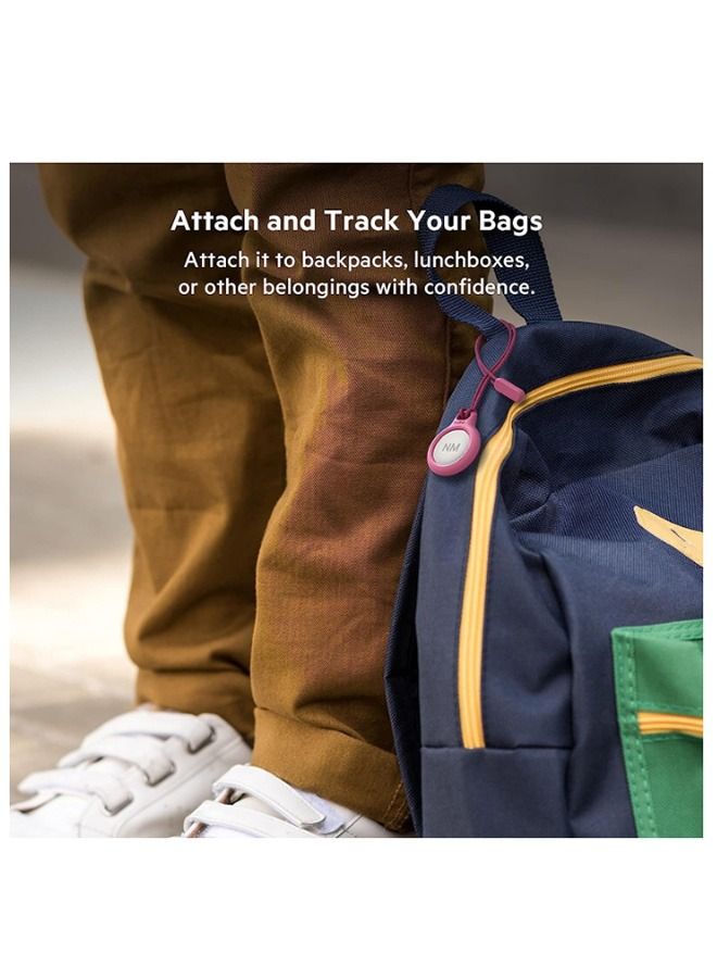 Pink Protection Case Cover for Apple Airtag, 360 Fully Body Anti Scratch Waterproof AirTag Protective Shell with Keychain, Dog Collar Keys Buckle Holder with Braided Rope - Image 5