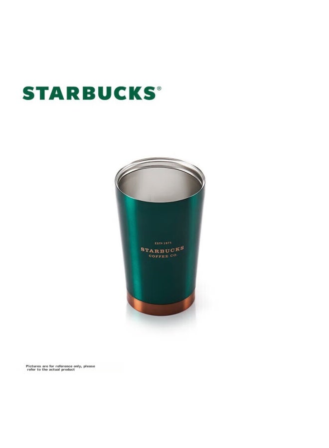 Starbucks فنجان ستاربكس الفولاذ المقاوم للصدأ الداكن الأخضر مع حواف ذهبية، سعة 384 مل، كوب قهوة محمول، كوب سيارة، هدية عطلة للرجال - Image 4