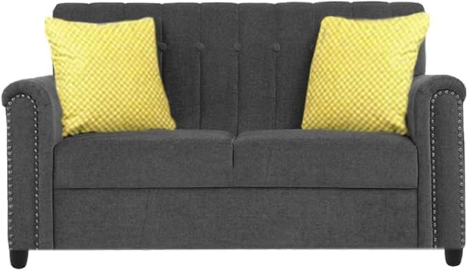 Poppins Home 2 Seater Classic Sofa Set for Living Room (Black) - Image 4