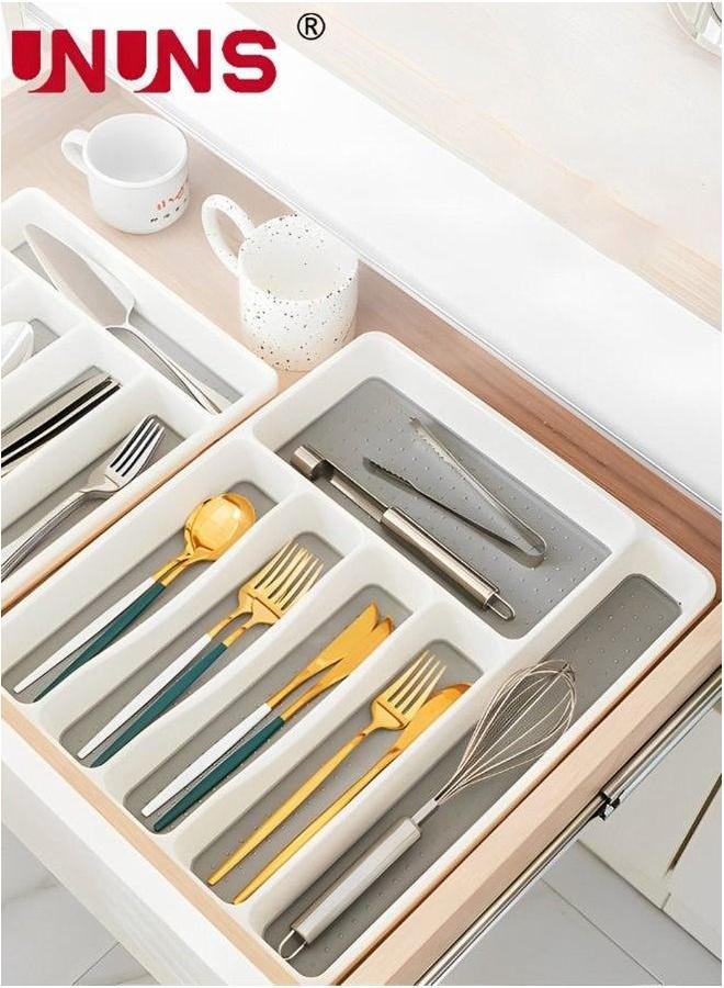 UNUNS Kitchen Tableware Storage Box,Classic Large Silverware Tray Organizer,Classic 6-grid Box,Drawer Utensil Cutlery stainless Steel Knife Finisher  - Image 3
