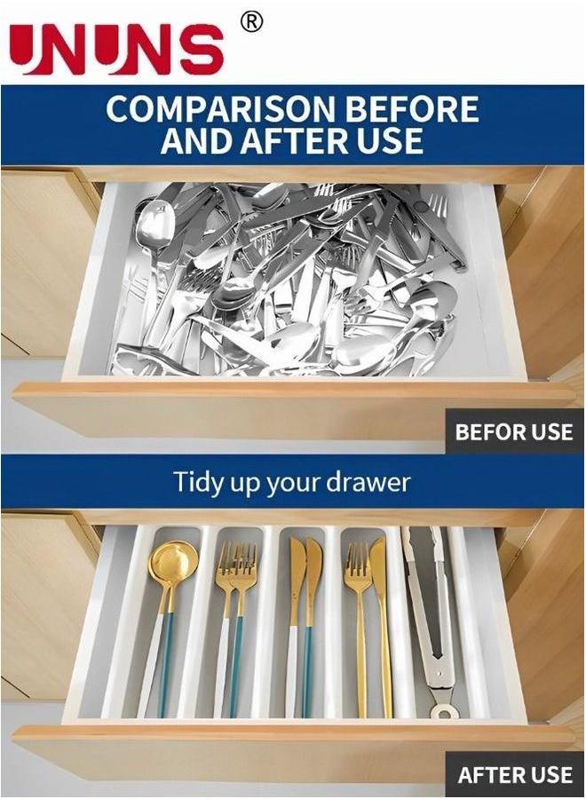 UNUNS Kitchen Tableware Storage Box,Classic Large Silverware Tray Organizer,Classic 6-grid Box,Drawer Utensil Cutlery stainless Steel Knife Finisher  - Image 4