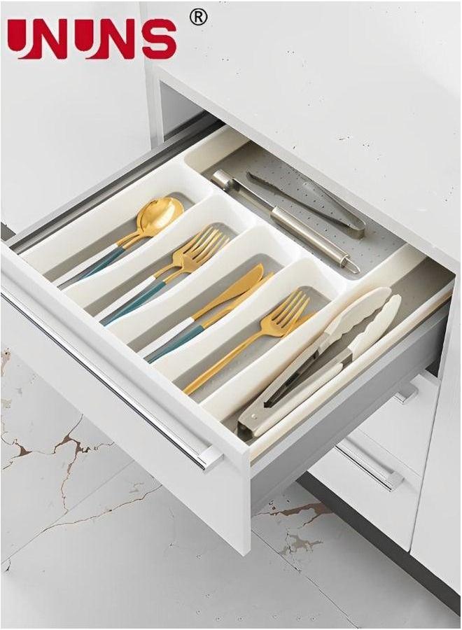 UNUNS Kitchen Tableware Storage Box,Classic Large Silverware Tray Organizer,Classic 6-grid Box,Drawer Utensil Cutlery stainless Steel Knife Finisher  - Image 2