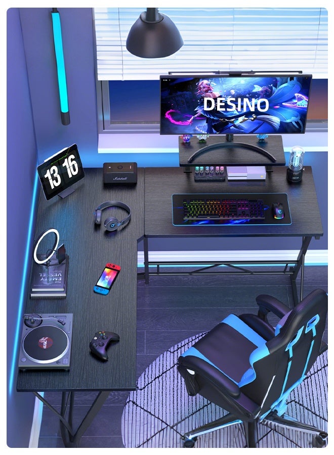 قف مكتب ركن الكمبيوتر المكتبي على شكل حرف L ، مكتب المكتب المنزلي على شكل L ، مكتب كبير للكتابة طاولة كتابة طاولة كتابة ، طاولة عمل حديثة بسيطة - Image 2