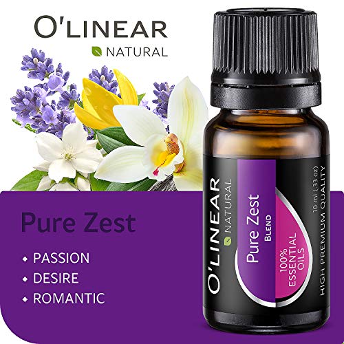 O'linear Pure Zest Love Essential Oil Blend 10ml - Romantic Aromatherapy Lust Oils with Ylang-Ylang, Jasmine, Vanilla, Lavender, Attraction Oil for Diffusers for Home, Massage Aroma Scents Drops 0.33 Fl Oz - Image 4