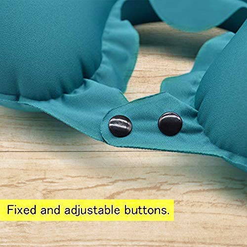 Kalitus Soft Fabric Inflatable Travel Neck Pillow Press Button Pocket Portable Pillow for Travelling Car Train Bus Flight or Also use at Home Office - Image 2