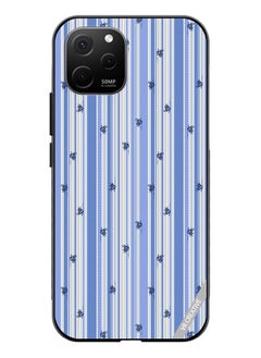Protective Case Cover For Huawei Nova Y61 Stripe Stencil Floral With Polka Dots Design Multicolour