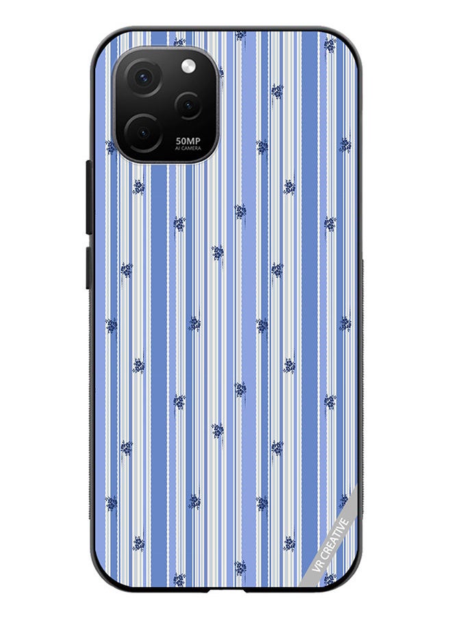 VR CREATIVE - Protective Case Cover For Huawei Nova Y61 Stripe Stencil Floral With Polka Dots Design Multicolour - Image 1